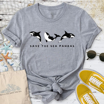 Save The Sea Pandas - Orca T-Shirt - Ocean Graphic Tee - Gift for Ocean Lovers - Unisex