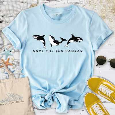 Save The Sea Pandas - Orca T-Shirt - Ocean Graphic Tee - Gift for Ocean Lovers - Unisex
