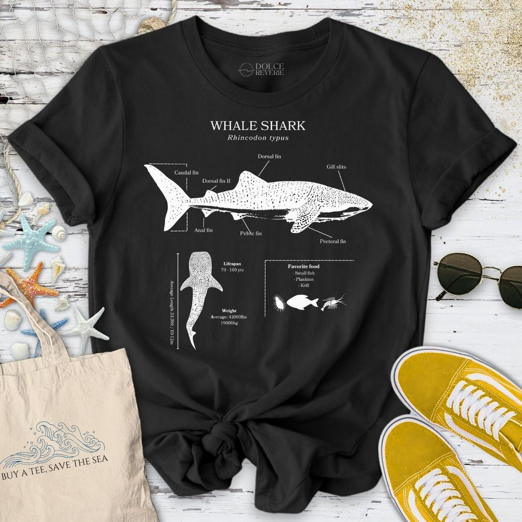 Whale Shark Anatomy T-Shirt - Ocean Graphic Tee - Gift for Ocean Lovers - Unisex