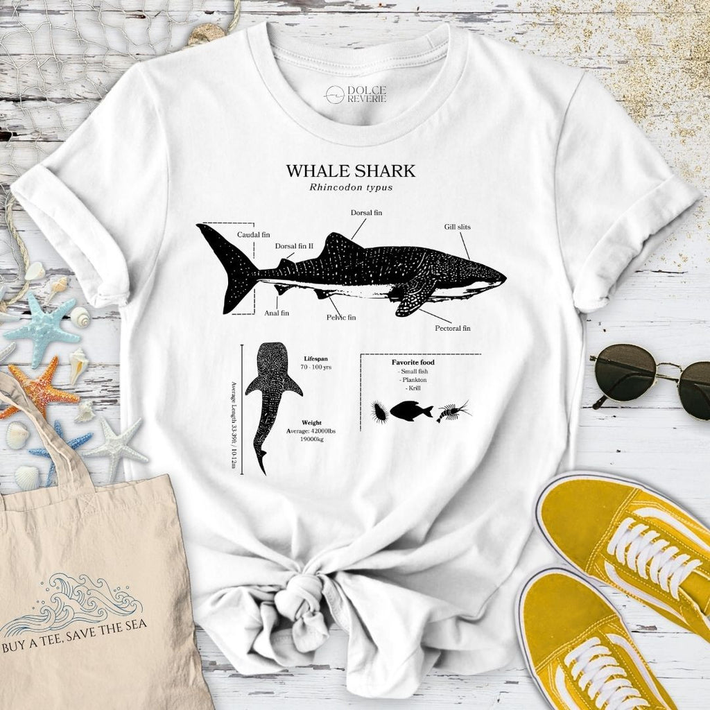 Whale Shark Anatomy T-Shirt - Ocean Graphic Tee - Gift for Ocean Lovers - Unisex