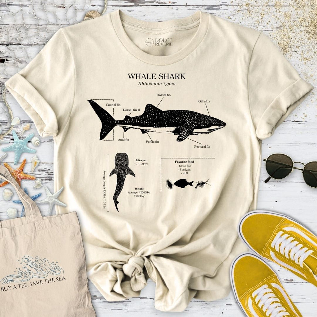 Whale Shark Anatomy T-Shirt - Ocean Graphic Tee - Gift for Ocean Lovers - Unisex