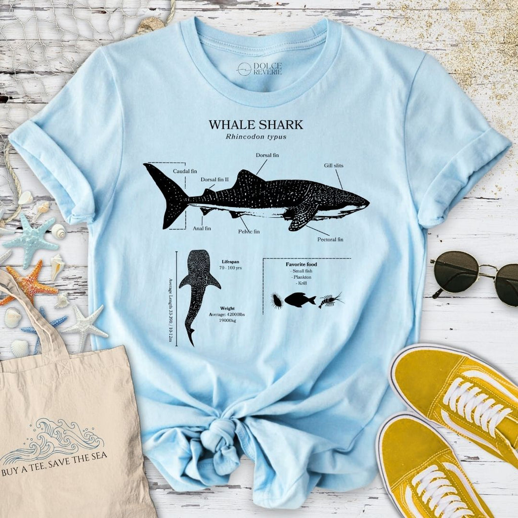 Whale Shark Anatomy T-Shirt - Ocean Graphic Tee - Gift for Ocean Lovers - Unisex