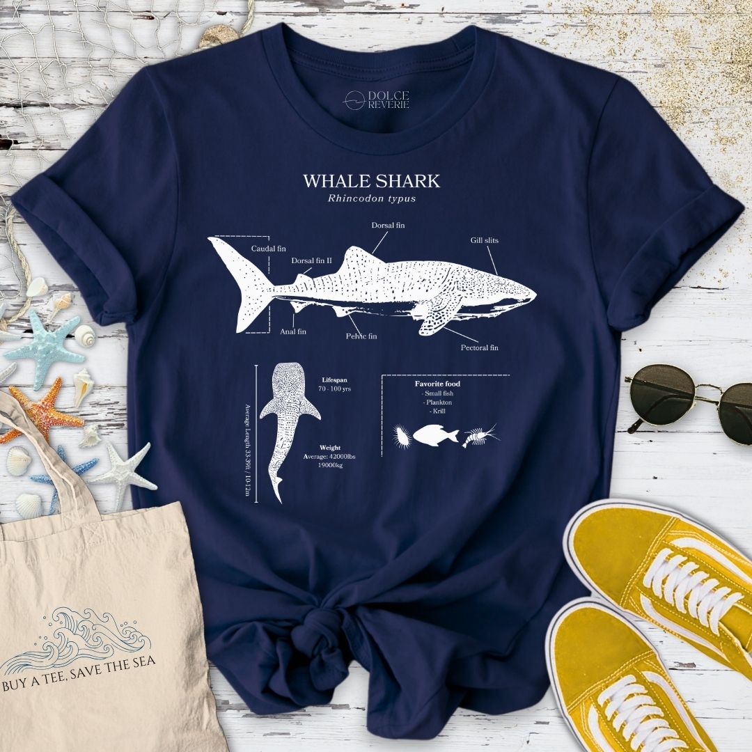 Whale Shark Anatomy T-Shirt - Ocean Graphic Tee - Gift for Ocean Lovers - Unisex