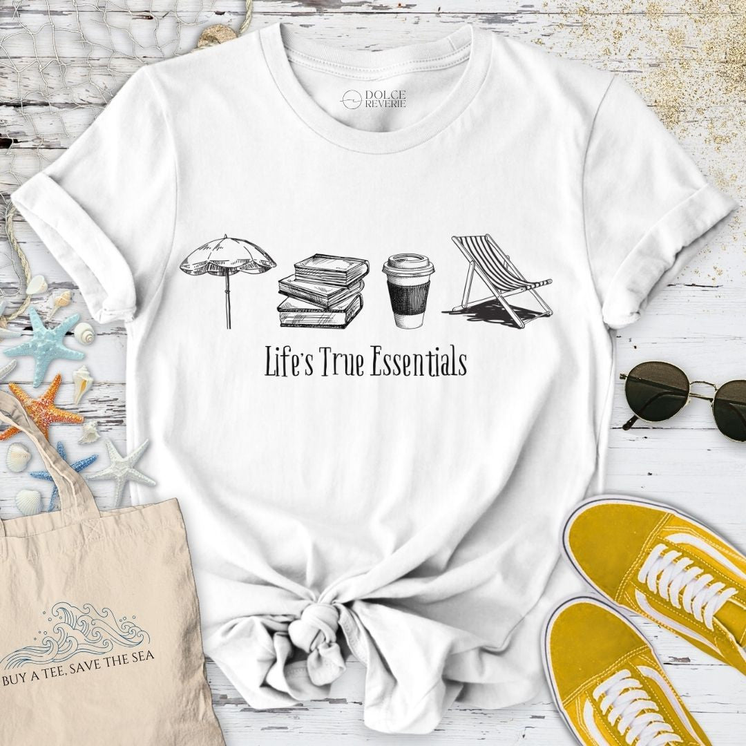 Life's True Essentials T-Shirt - Ocean Graphic Tee - Gift for Ocean Lovers - Unisex