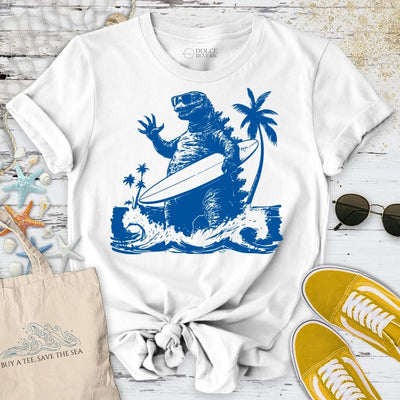 Godzilla Surfer T-Shirt - Ocean Graphic Tee - Gift for Ocean Lovers - Unisex