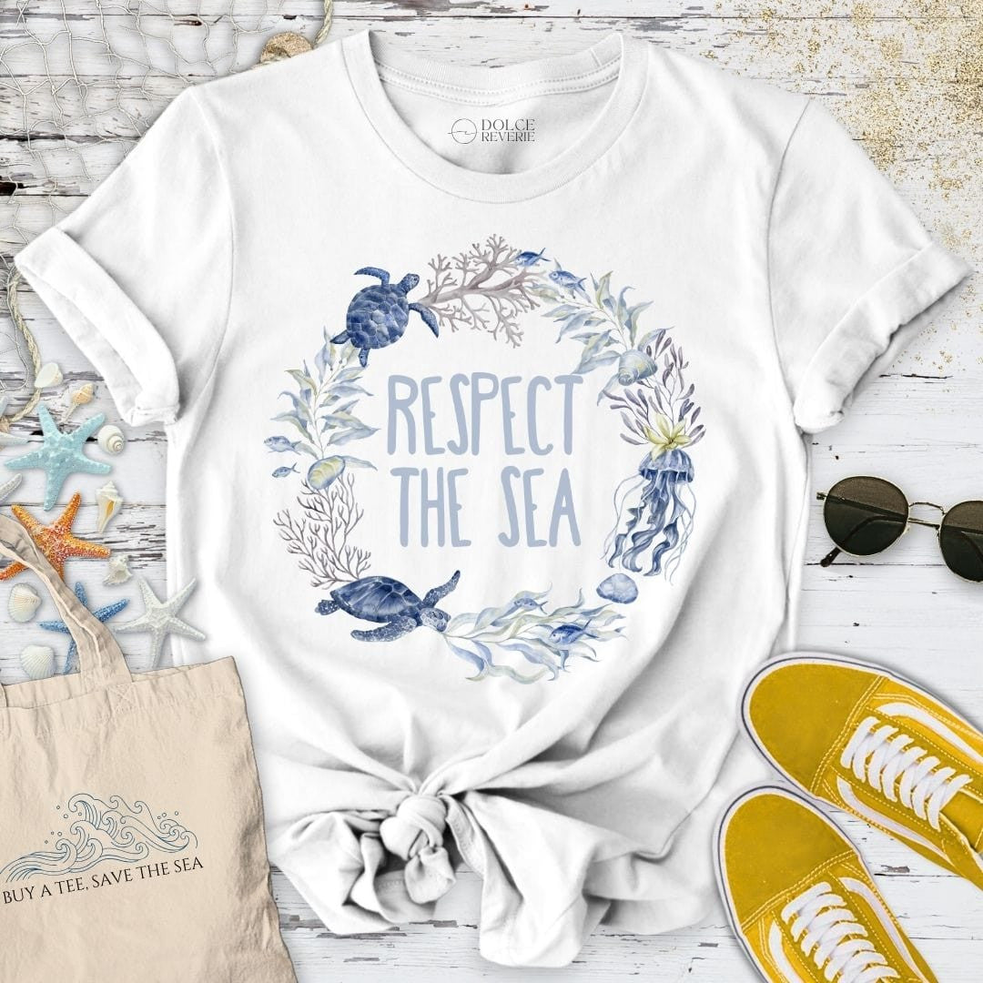 Respect The Sea T-Shirt - Ocean Graphic Tee - Gift for Ocean Lovers - Unisex