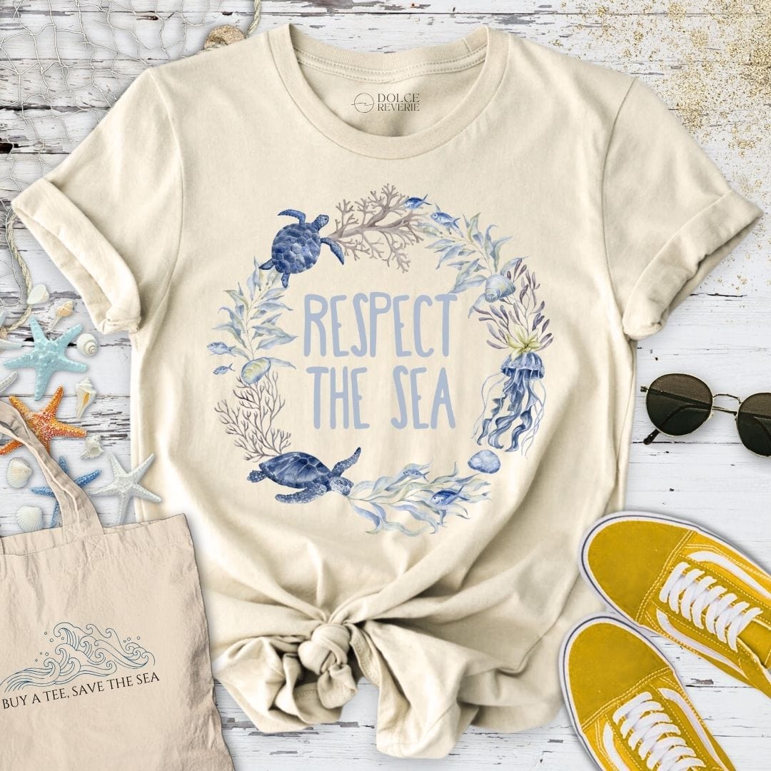 Respect The Sea T-Shirt - Ocean Graphic Tee - Gift for Ocean Lovers - Unisex