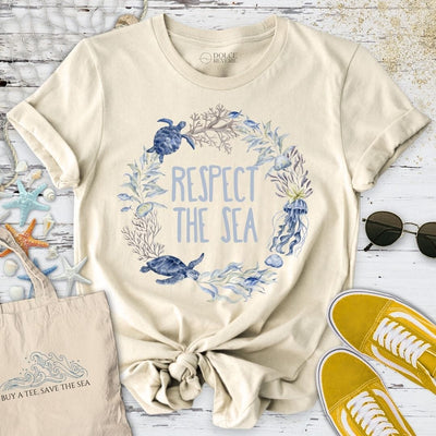 Respect The Sea T-Shirt - Ocean Graphic Tee - Gift for Ocean Lovers - Unisex