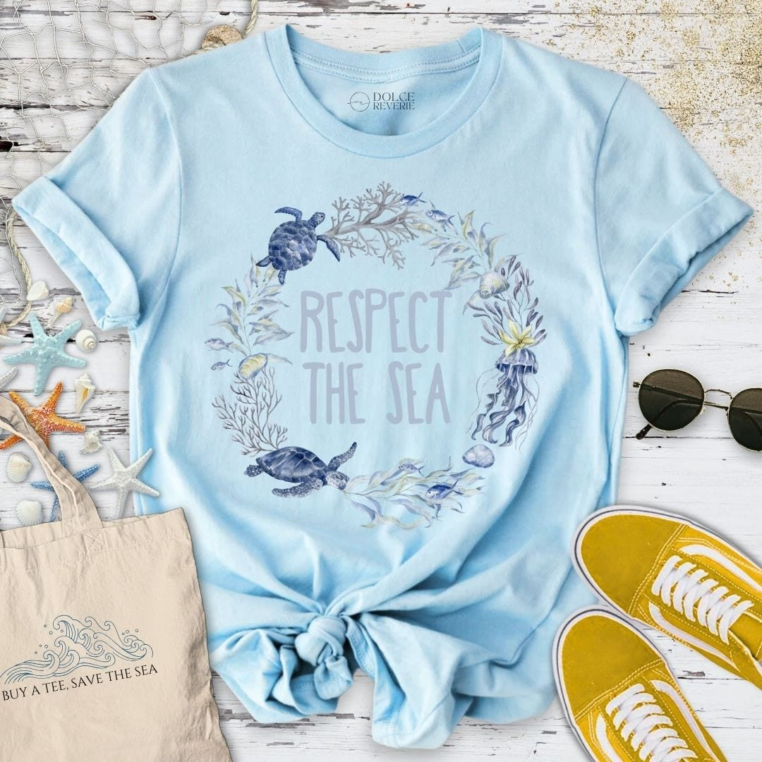 Respect The Sea T-Shirt - Ocean Graphic Tee - Gift for Ocean Lovers - Unisex