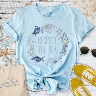Respect The Sea T-Shirt - Ocean Graphic Tee - Gift for Ocean Lovers - Unisex