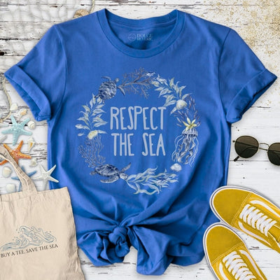 Respect The Sea T-Shirt - Ocean Graphic Tee - Gift for Ocean Lovers - Unisex