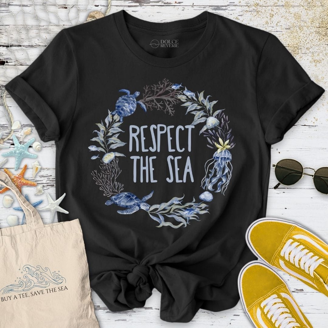 Respect The Sea T-Shirt - Ocean Graphic Tee - Gift for Ocean Lovers - Unisex