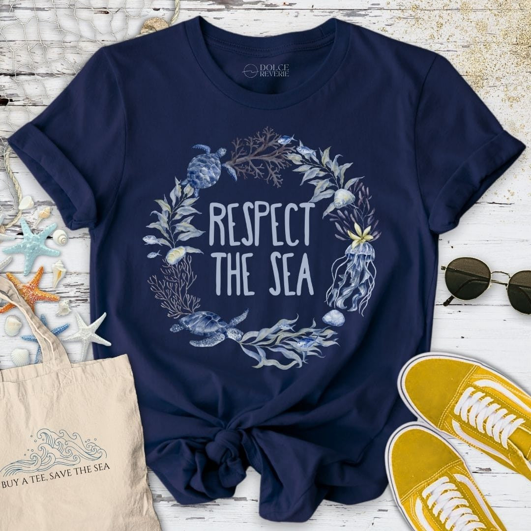 Respect The Sea T-Shirt - Ocean Graphic Tee - Gift for Ocean Lovers - Unisex