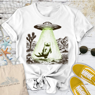Otter UFO T-Shirt - Ocean Graphic Tee - Gift for Ocean Lovers - Unisex