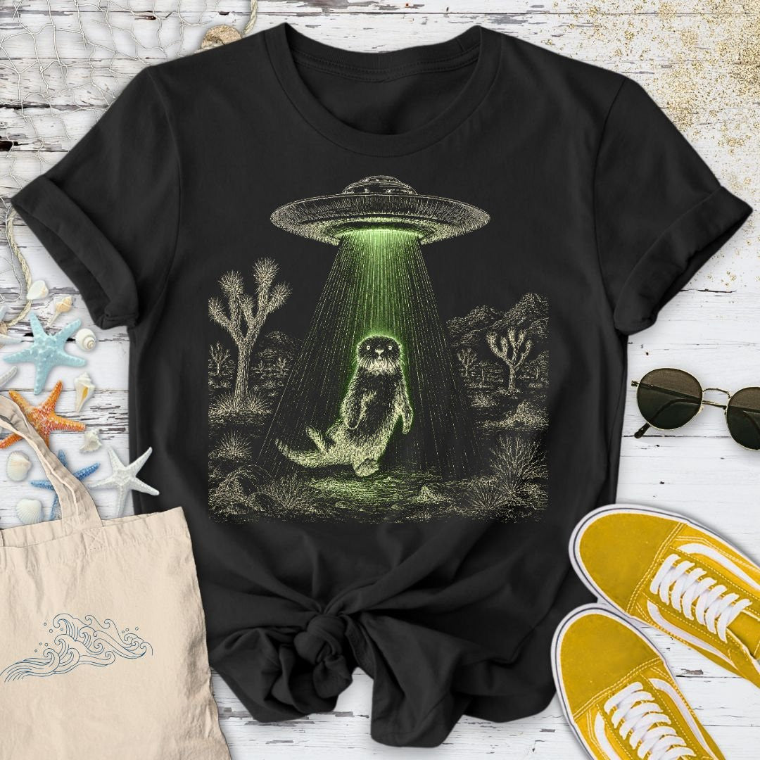 Otter UFO T-Shirt - Ocean Graphic Tee - Gift for Ocean Lovers - Unisex