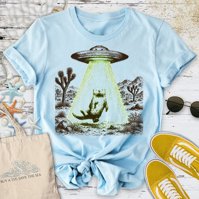 Otter UFO T-Shirt - Ocean Graphic Tee - Gift for Ocean Lovers - Unisex