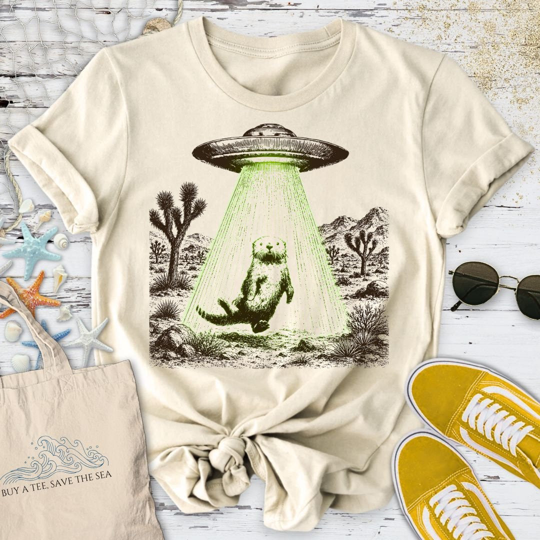 Otter UFO T-Shirt - Ocean Graphic Tee - Gift for Ocean Lovers - Unisex
