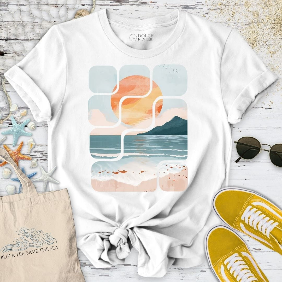 Abstract Seascape T-Shirt - Ocean Graphic Tee - Gift for Ocean Lovers - Unisex