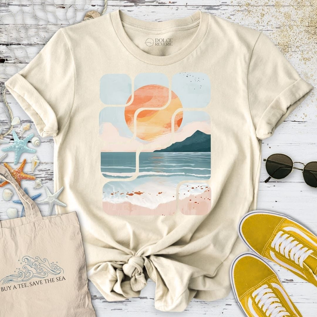 Abstract Seascape T-Shirt - Ocean Graphic Tee - Gift for Ocean Lovers - Unisex