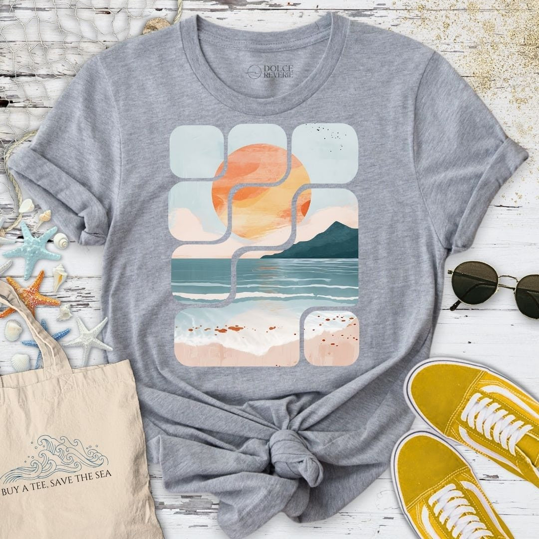 Abstract Seascape T-Shirt - Ocean Graphic Tee - Gift for Ocean Lovers - Unisex