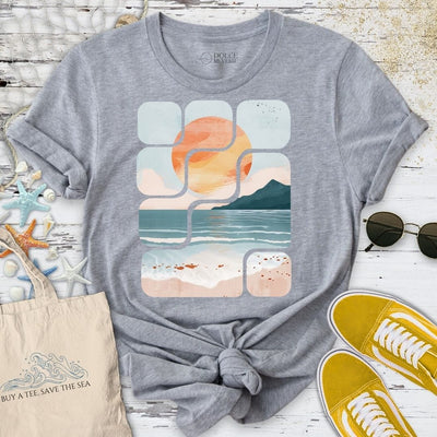 Abstract Seascape T-Shirt - Ocean Graphic Tee - Gift for Ocean Lovers - Unisex