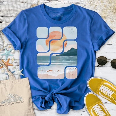 Abstract Seascape T-Shirt - Ocean Graphic Tee - Gift for Ocean Lovers - Unisex