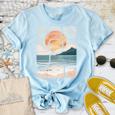 Abstract Seascape T-Shirt - Ocean Graphic Tee - Gift for Ocean Lovers - Unisex
