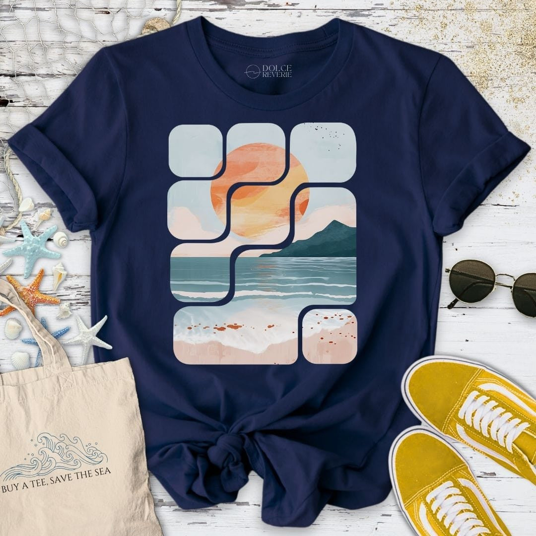 Abstract Seascape T-Shirt - Ocean Graphic Tee - Gift for Ocean Lovers - Unisex