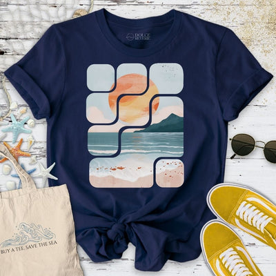 Abstract Seascape T-Shirt - Ocean Graphic Tee - Gift for Ocean Lovers - Unisex