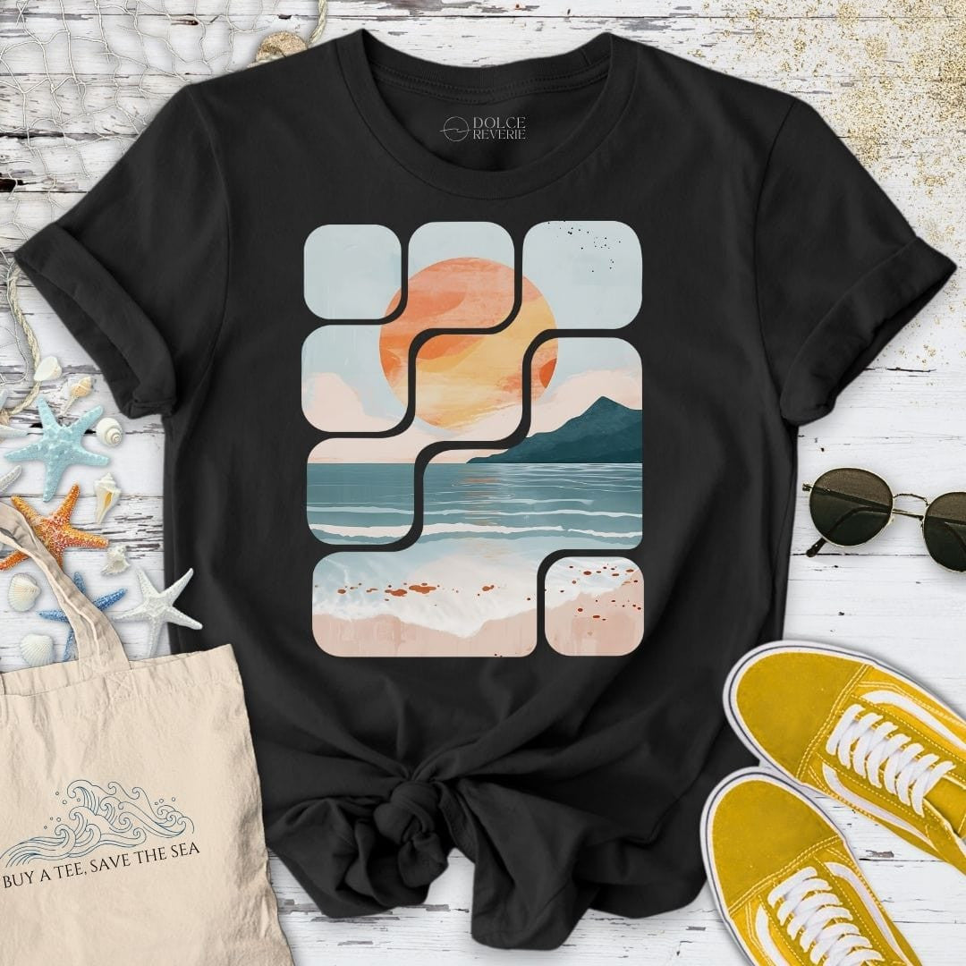 Abstract Seascape T-Shirt - Ocean Graphic Tee - Gift for Ocean Lovers - Unisex