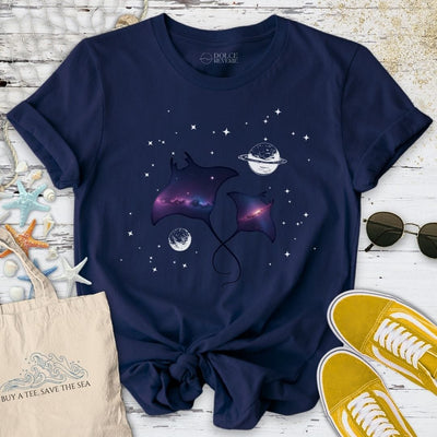 Cosmic Manta Rays T-Shirt - Ocean Graphic Tee - Gift for Ocean Lovers - Unisex