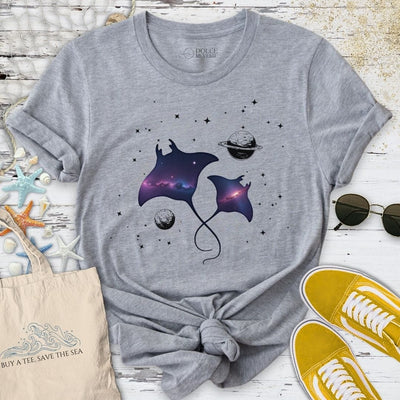 Cosmic Manta Rays T-Shirt - Ocean Graphic Tee - Gift for Ocean Lovers - Unisex