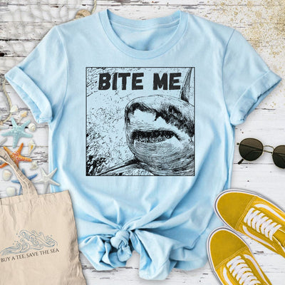 Bite Me Shark T-Shirt - Ocean Graphic Tee - Gift for Ocean Lovers - Unisex