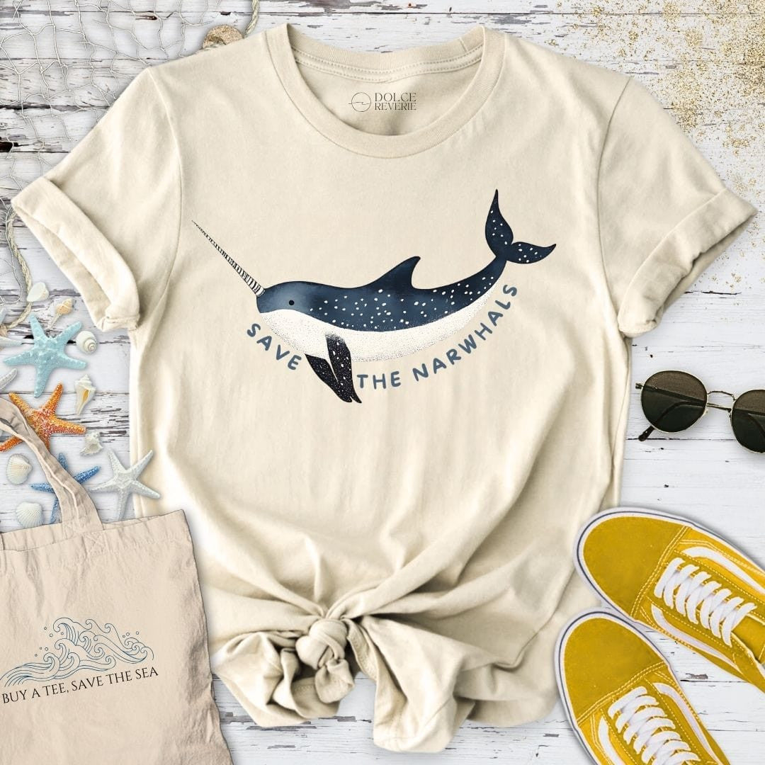 Save The Narwhals T-Shirt - Ocean Graphic Tee - Gift for Ocean Lovers - Unisex