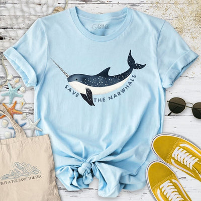 Save The Narwhals T-Shirt - Ocean Graphic Tee - Gift for Ocean Lovers - Unisex