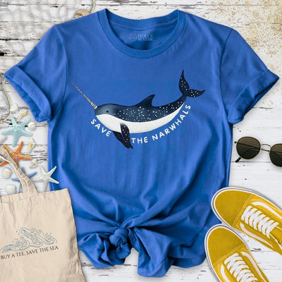 Save The Narwhals T-Shirt - Ocean Graphic Tee - Gift for Ocean Lovers - Unisex