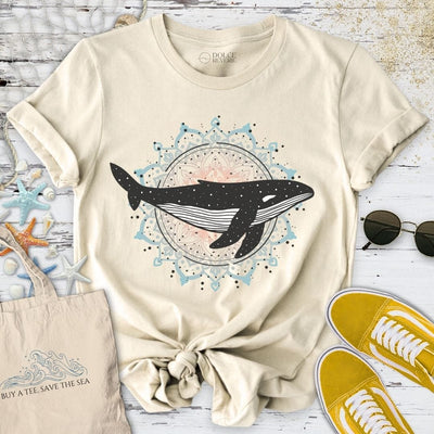 Mandala Whale T-Shirt - Ocean Graphic Tee - Gift for Ocean Lovers - Unisex