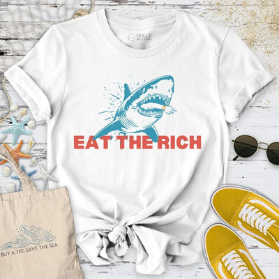 Eat The Rich Shark T-Shirt - Ocean Graphic Tee - Gift for Ocean Lovers - Unisex
