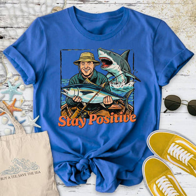 Stay Positive, Shark T-Shirt - Ocean Graphic Tee - Gift for Ocean Lovers - Unisex