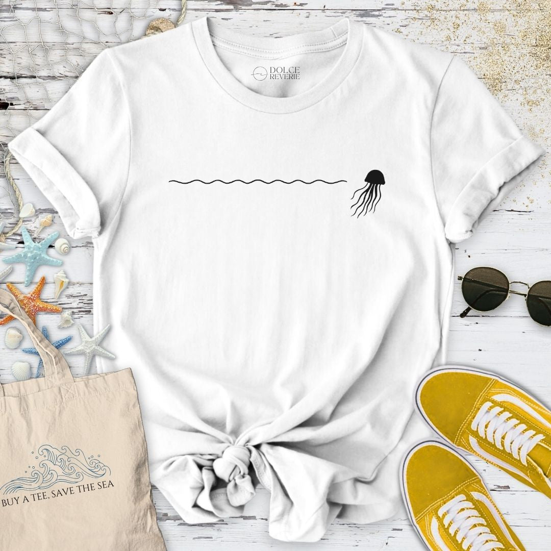 Jellyfish Trail T-Shirt - Ocean Graphic Tee - Gift for Ocean Lovers - Unisex