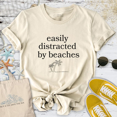 Distracted By Beaches T-Shirt - Ocean Graphic Tee - Gift for Ocean Lovers - Unisex
