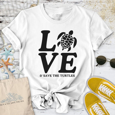 Love & Save The Turtles T-Shirt - Ocean Graphic Tee - Gift for Ocean Lovers - Unisex