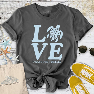 Love & Save The Turtles T-Shirt - Ocean Graphic Tee - Gift for Ocean Lovers - Unisex