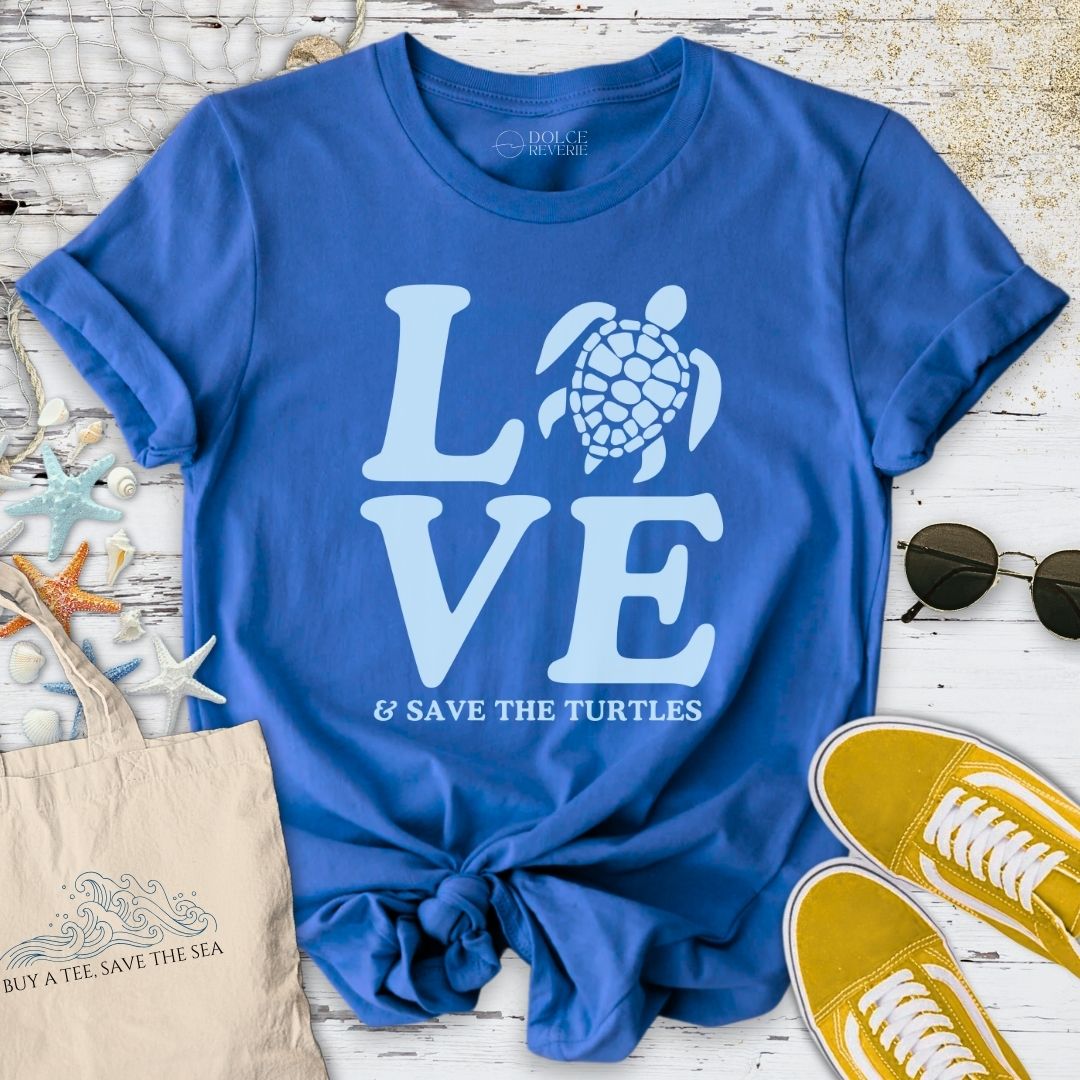 Love & Save The Turtles T-Shirt - Ocean Graphic Tee - Gift for Ocean Lovers - Unisex