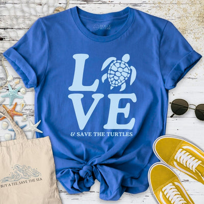 Love & Save The Turtles T-Shirt - Ocean Graphic Tee - Gift for Ocean Lovers - Unisex