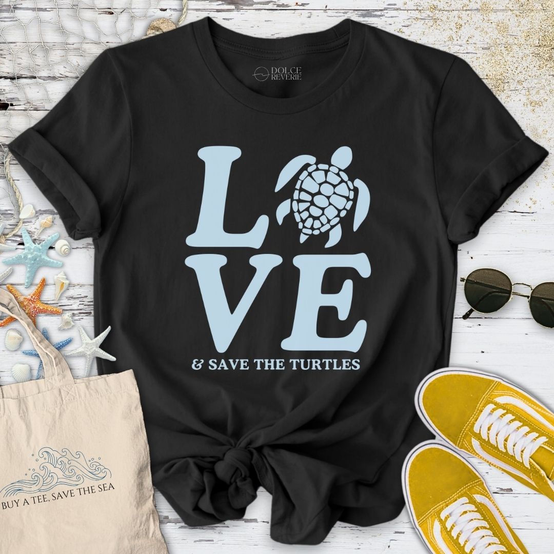 Love & Save The Turtles T-Shirt - Ocean Graphic Tee - Gift for Ocean Lovers - Unisex