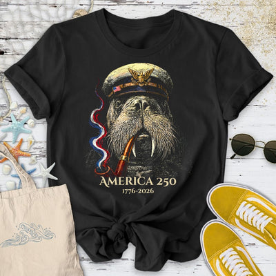 Captain Walrus USA T-Shirt - Ocean Graphic Tee - Gift for Ocean Lovers - Unisex