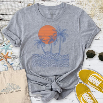 Seascape Line Art T-Shirt - Ocean Graphic Tee - Gift for Ocean Lovers - Unisex