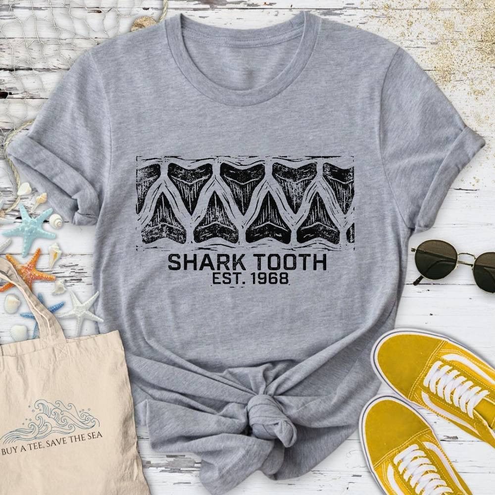 Shark Tooth T-Shirt - Ocean Graphic Tee - Gift for Ocean Lovers - Unisex