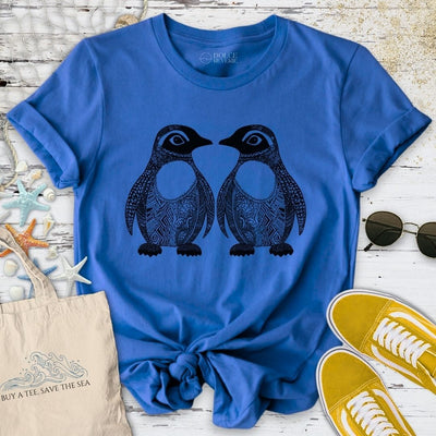 Penguins Zentangle T-Shirt - Ocean Graphic Tee - Gift for Ocean Lovers - Unisex